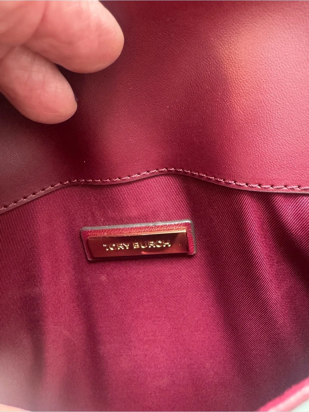 Tory Burch Quilted Leather Savannah Chain Shoulder Bag in Burgundy